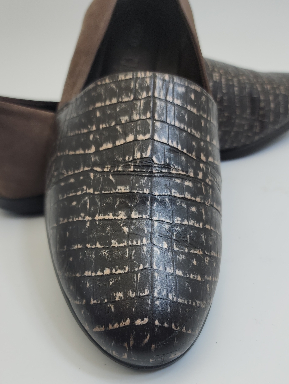 ECCO Women's Touch Ballerina 2.0 Croc-Embossed Leather Loafer Flats Size 41 - Picture 6 of 13